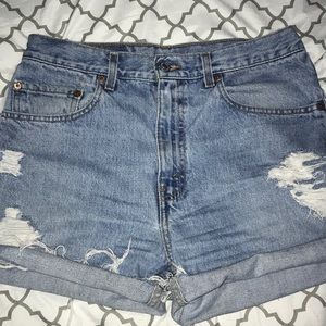Vintage Distressed High Rise Levi’s 505 Cut Offs